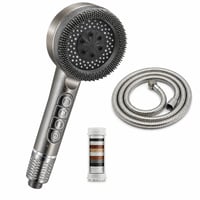 Kézizuhany Szűrővel, Ionszűrővel, 4 Spray Móddal, BE/KI Kapcsolóval — vízköves, minimálisan kopott zuhanyfej (állapot: lásd a 2. képet) 1