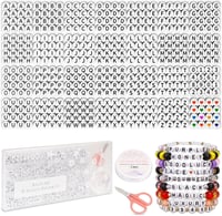 FZIIVQU 1450 db-os Fehér Betűgyöngy Készlet Karkötőkhöz és DIY Ékszerkészítéshez 1