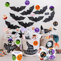 Halloween matrica gyerekeknek - 500 db kerek, 1,5 hüvelykes, tekercses 5