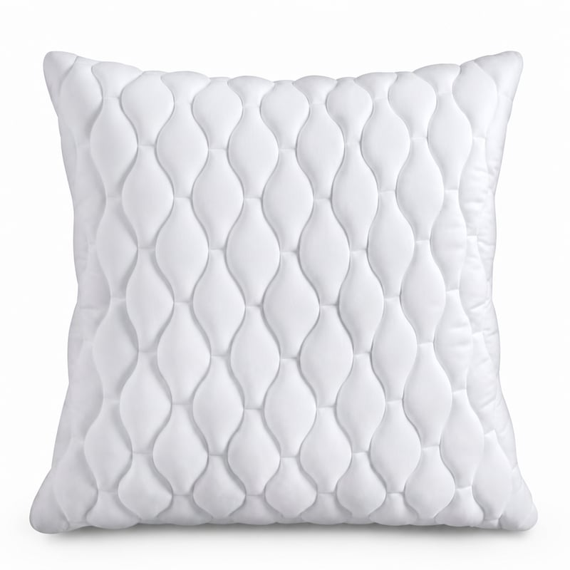 Utopia Bedding Steppelt Párna 80x80 cm, 1 db, Ágyhoz és Dekorációhoz, OEKO-TEX Minősített, Fehér