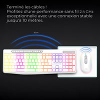 AD ADVANCE R-Type Vezeték Nélküli Billentyűzet-Egér Szett - RGB Háttérvilágítás, Csendes Gombok, 1600 DPI, Újratölthető, PC/Mac/Laptop 2
