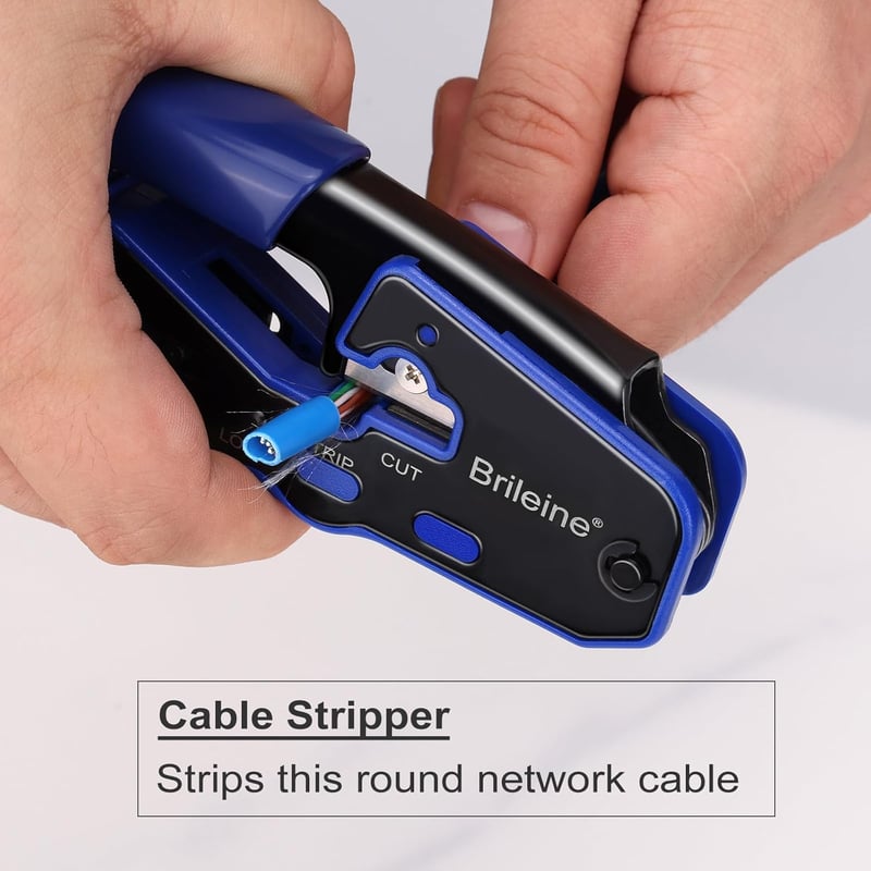 Brileine RJ45 Krimpelő Készlet Cat5e Cat6 Hálózati Kábelekhez