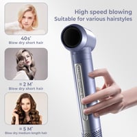 Lanboo 6 az 1-ben Hajformázó Készlet - Forró Levegős Hajszárító Kefe, Göndörítő, Egyenesítő, Ionos Technológia, 110000 RPM, 3 Hőfokszint 3