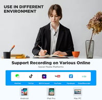 BOYA BY-V10 USB-C vezeték nélküli mini csíptetős mikrofon Android/iPhone15/laptop-hoz 8