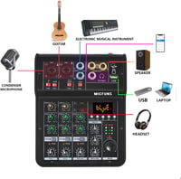 Behringer M4 Bluetooth DJ Keverő - 4 Csatornás Hordozható Stúdió és Karaoke Keverőpult 6