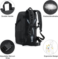 G4Free 35L Taktikai Hátizsák - Fekete Katonai Stílusú Túrazsák MOLLE Rendszerrel - Vízálló Poliészter Túra, Kemping, Vadászat és Outdoor Tev 3