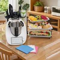 Kuhinjski set za organizaciju: Thermomix stalak + 4 krpe + rotirajući pladanj + PVC folija 1