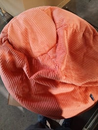Fotoliu tip puf Kingston din catifea reiată, portocaliu, pentru adulți, cu umplutură, Lounge — fără taburet, puf găurit (stare: vezi a 2-a imagine) 3