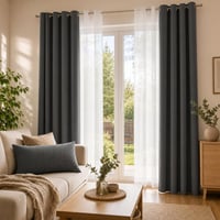 Záclonový set: 1× termozáves + 2× voile záclona + 1× ľanová obliečka na vankúš 1