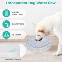 Pettom Cseppmentes Kutyaitató 2L - Fröccsenésgátló Víztál Macskáknak és Kutyáknak, Szűrővel Ellátott Csúszásmentes Itatótál Szőnyegre és Nap 7