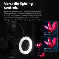 Godox MF-R76 Makró Körvaku GN14 - 10 Fényerőszint, 8 Adaptergyűrű, Nagy Kapacitású Akkumulátor - Canon, Nikon, Sony, Fuji, Olympus DSLR Fény 4