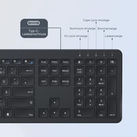 seenda SK38-3 Vezeték Nélküli Billentyűzet-Egér Szett, Ultravékony Újratölthető, Ergonomikus, Szilikon Porvédővel, PC/Laptop/Smart TV, QWERT 6