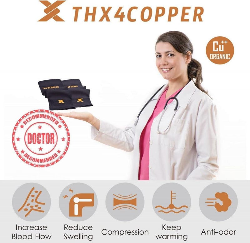 THX4COPPER Réz Kompressziós Könyökvédő Pár Sportolóknak és Sérülésekre