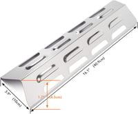 LOKHING 92071 Rozsdamentes Acél Hővédő Lap Gázgrillhez 41x10 cm - Kompatibilis BBQ Grill Chef, Landmann, Enders, Taino, ProfiCook, Campingaz 3