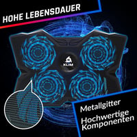 KLIM Wind Diamond 4 ventilátoros laptop hűtő - Erős 1200 RPM - PS4 PS5 kompatibilis - teal 4
