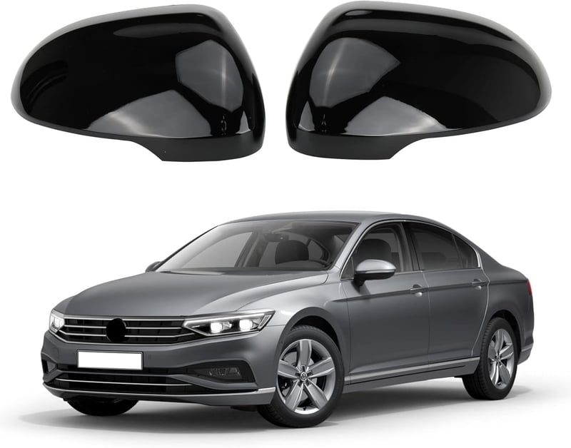 Car Visszapillantó Tükör Borítás - Volkswagen Passat B8 2016-2019 Kompatibilis Szénszálas ABS Műanyag Oldaltükör Burkolat Pár - Fekete