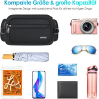 AGPTEK Vízálló Övtáska 5 Rekesszel - Unisex Csípőtáska Kutyasétáltatáshoz, Utazáshoz, Túrázáshoz és Szabadtéri Tevékenységekhez 3