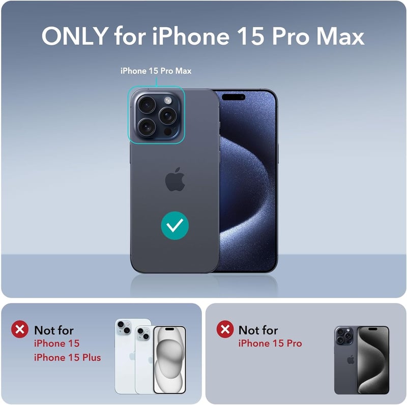 iPhone 15 Pro Max MagSafe-kompatibilis katonai védőtok rejtett állvánnyal - ESR Classic, fekete
