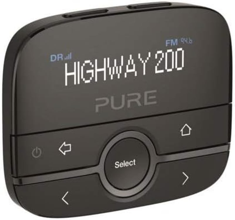 Pure Highway 200 Autós FM Transzmitter Bluetooth Kihangosító DAB+ Rádió Adapter Mobiltelefon Zenelejátszás