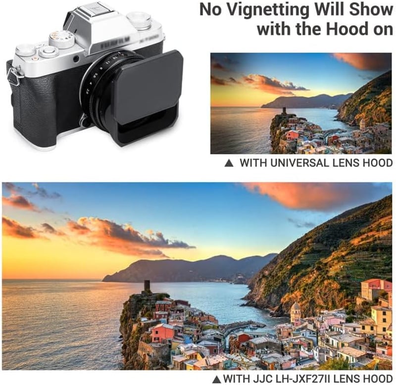 Fujifilm XF 27mm F2.8 R WR objektívhez JJC fém napellenző és sapka