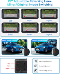 Jansite 5" AHD 1080P Tolatókamera Monitorral - Kétféle Telepítési Mód, DIY Parkolási Vonal, IP68 Vízálló, 12V-24V Kompatibilis 6