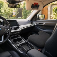 Pachet confort auto BMW: suport pahar + ornament + organizator + pernă + suport ochelari + 80 șervețele 1