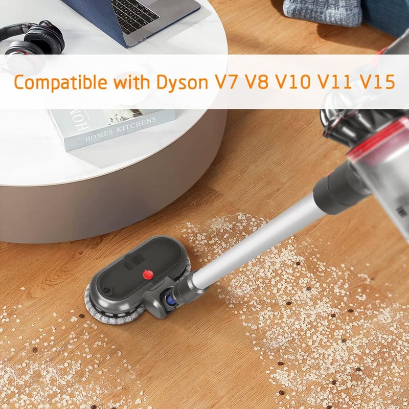 DrRobor Felmosó Adapter Dyson V11 V10 V15 V8 V7 Porszívókhoz - Víztartályos Feltét LED Világítással és 6 Mosható Moptalppal