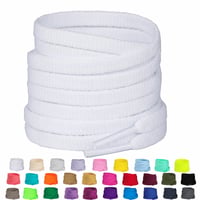 Olukssck plosnate vezice za cipele, 2 para, bijele, 120 cm, 6 mm, za tenisice, dostupne u 29 boja - djelomični set (3 komada) 2