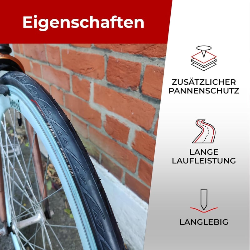 Fincci Összehajtható Országúti Kerékpár Gumi 700x25c - 28" Defektvédelemmel, 120 TPI, Verseny, Gravel, E-Bike és Túrakerékpár Abroncs Szett