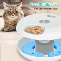 Ownpets Automata Macska Etetőtál Nedves és Száraz Eledelhez - 6 Adagos Időzíthető Etető Hűtőakkukkal, Mancsbarát Kialakítás, Kisebb Fajtákna 3