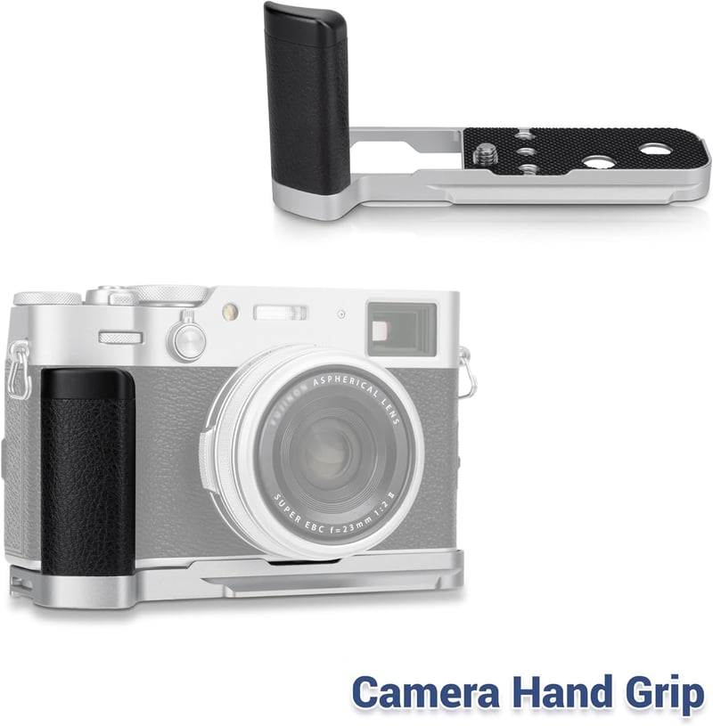 Fujifilm X100VI/V/F fém markolat - Arca Swiss gyorscsatlakozó talppal, ezüst