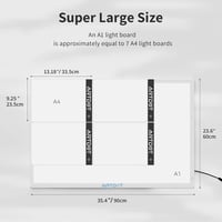 ARTDOT A1 Világító Tábla 5D Gyémántfestéshez - Állítható Fényerősségű LED Panel Gyémánt Mozaik Készítéshez (90x60cm) - 04-A1 4