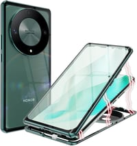 Honor Magic 6 Lite mágneses tok - 360°-os zöld alumínium keret üveg hátlappal 1