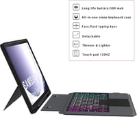 Samsung Galaxy Tab A9+ tok QWERTZ billentyűzettel - 7 színű háttérvilágítás, trackpad, állvány (11") 7
