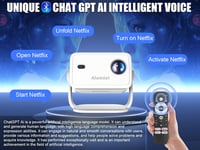 Alwtniet L018 NTV Android 13 Projektor 4K Netflix Támogatással, 400 ANSI Fényerő, WiFi, Bluetooth, Autofókusz, Hordozható Házimozi Vetítő Ha 4