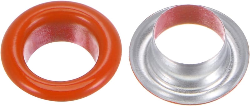 Narancssárga fém ringlik alátéttel, 200 db-os készlet, 8mm-es, scrapbookinghoz, cipőhöz, ruhához