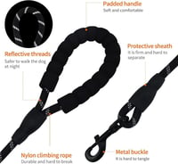 Fekete Nylon Póráz 150cm, Párnázott Markolattal Sétához és Kiképzéshez 3