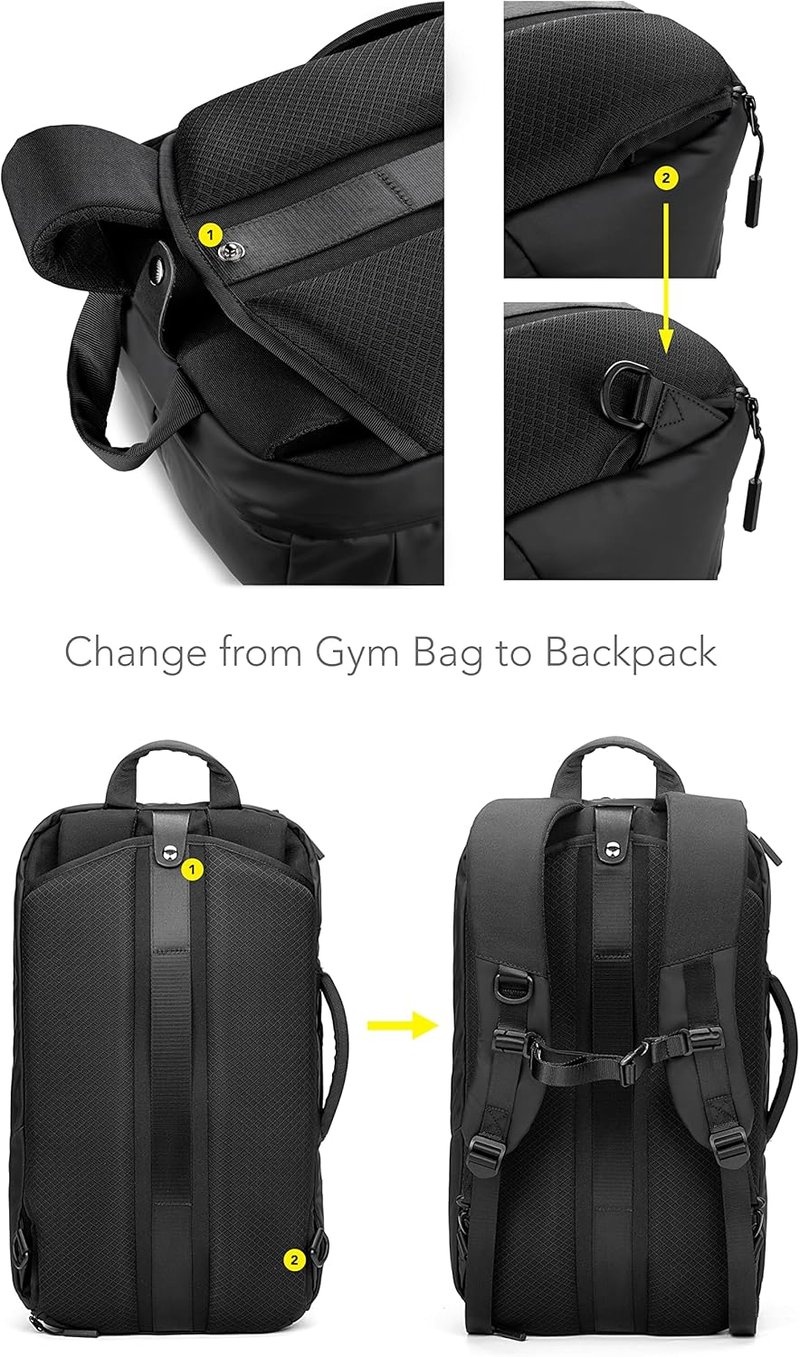 Fitgriff Fekete Sporttáska Rucksak Funkcióval - Cipő- és Laptoptartóval (25L)