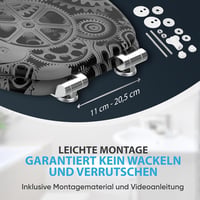 Sanilo Fogaskerék Mintás WC Ülőke Ovális Fából - Puha Záródású Mechanizmus, Könnyű Szerelés, Strapabíró Zsanérok, Modern Dizájn 6