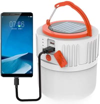 XVZ Napelemes LED Kempinglámpa - USB-s, Vízálló, 5 Fénymód, Powerbank - Fehér 2