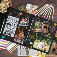 Lanpn Zöld Fotóalbum 80 Fekete Lappal, DIY Scrapbook Esküvőre, Karácsonyra - 31x33,5cm 6