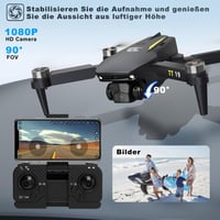 TTROARDS TT19 Drón Kamerával - Kefenélküli Motor, 180° Akadályérzékelés, Állítható Lencse, Szélvédelem, 1080p Felvétel, Összecsukható Mini D 5