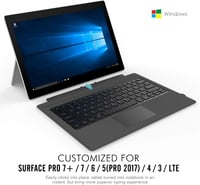 MoKo Bluetooth Billentyűzet Microsoft Surface Pro 7/6/5/4/3 Tablethez - 7 Színű LED Háttérvilágítás, Beépített Touchpad, Újratölthető Akkumu 3