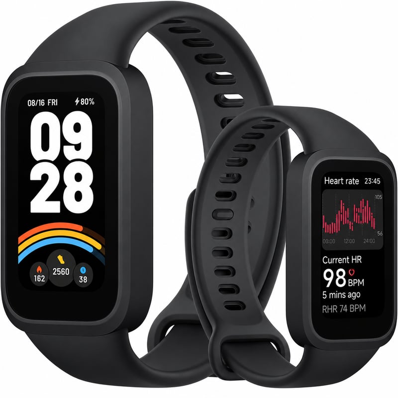 Inteligentný náramok Xiaomi Smart Band 9 Active čierny - netestovaný, nabíjací kábel — netestované (Bez nabíjacieho kábla) (stav: pozri 2. obrázok)