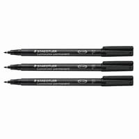 STAEDTLER Lumocolor 318 trajni marker crni, fini vrh 0,6 mm, Dry Safe, set od 3 komada 1