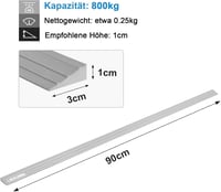 LIEKUMM 800 kg-os PVC küszöbáthidaló rámpa, vágható, kül- és beltérre (szürke) 3