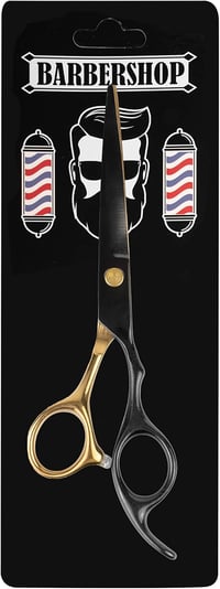 iLogic Barber Shop Professzionális Fodrász Olló 6 Hüvelykes Rozsdamentes Acélból - Kézzel Élezett Prémium Hajvágó Olló Fekete/Arany Színben 2