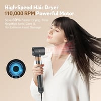 webeauty 5 az 1-ben Hajformázó és Hajszárító Kefe, 110.000 RPM Negatív Ionos Gyorsszárító, Meleglevegős Hajformázó Szett Autós Légbefúvóval, 3