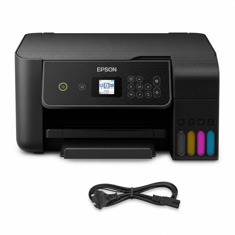 Epson EcoTank ET-2870 A4 Wi-Fi višenamjenski printer s tintnim spremnicima - 3 godine — nepotpun set tinte (stanje: vidi 2. sliku)