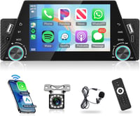 Vezeték nélküli Carplay autórádió 1 DIN Android tükrözéssel, 5" kijelzővel, Bluetooth kihangosítóval, FM rádióval, tolatókamerával  1